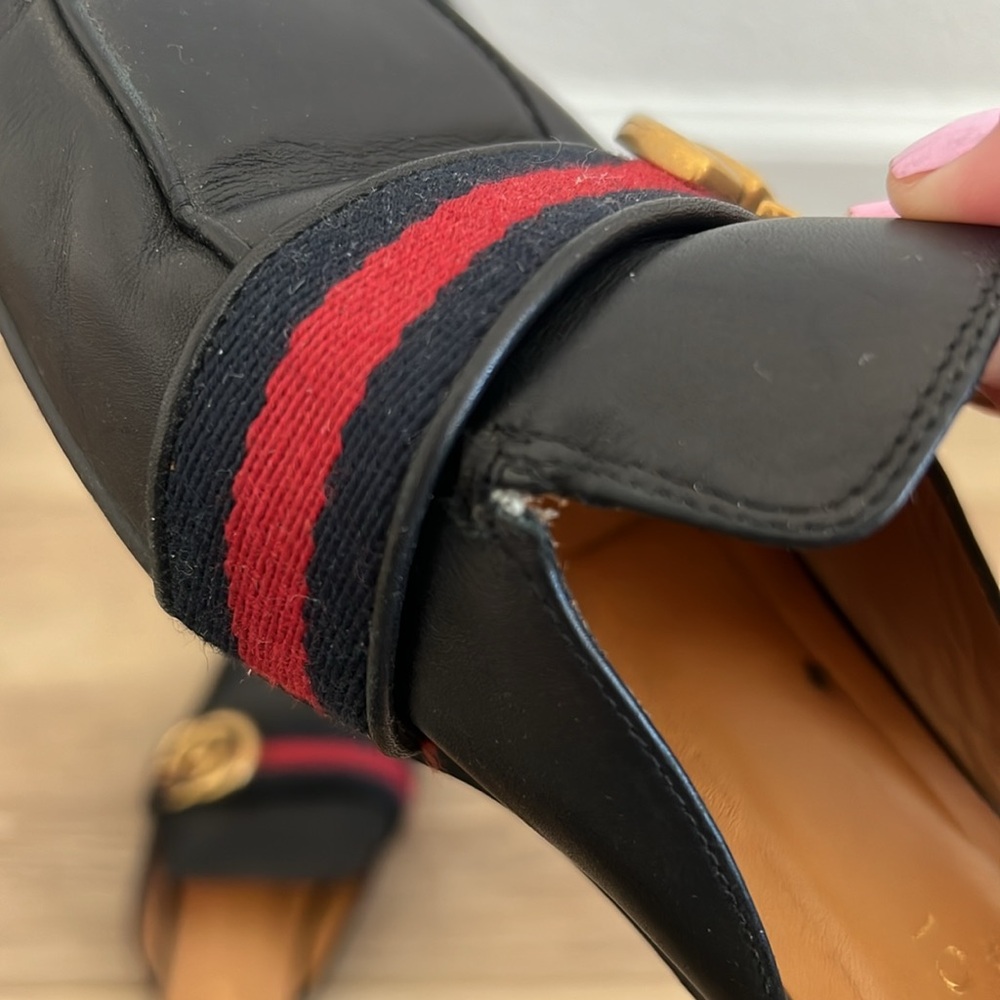 Black leather mules, in good condition and normal wear and tear. No box - Picture 3 of 4